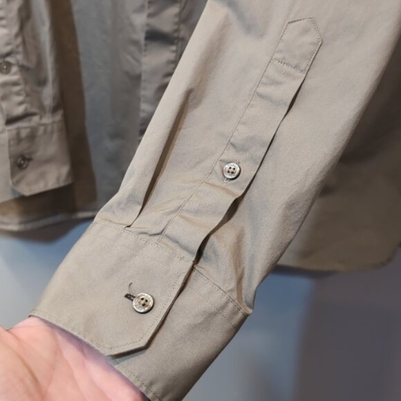 Black Brown 1826 Button Down Dress Shirt Cotton Long Sleeve Mens Size XL - Picture 4 of 10